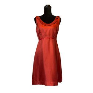 Anthropologie Moulinette Soeurs Silk Red Ruffle Dress